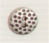 Bouton 2 trous (Métal - Argent cratère - 15 mm)