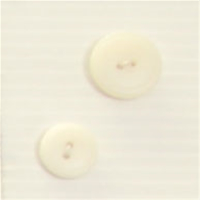 Bouton 2 trous (Plastique - Blanc - 15 mm)