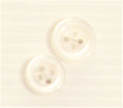 Bouton 4 trous (Plastique - 12 mm - Transparent brillant)