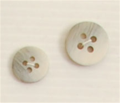 Bouton 4 trous (Plastique - 12 mm - Chiné gris clair)