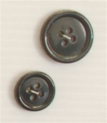 Bouton 4 trous (Plastique - 15 mm - Noir brillant)