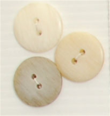 Bouton 2 trous (Plastique - Beige - 15 mm)