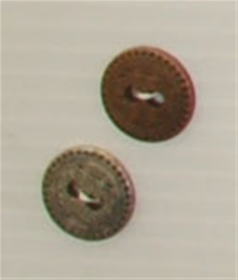 Bouton 2 trous (Métal - Bronze soleil - 13 mm)