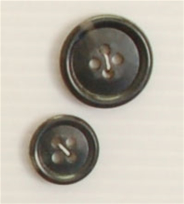 Bouton 4 trous (Plastique - 15 mm - Gris foncé)