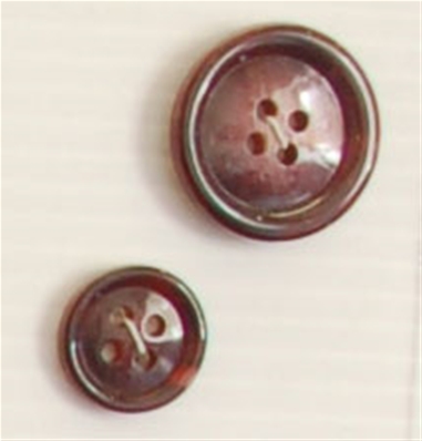 Bouton 4 trous (Plastique - 15 mm - Bordeaux)