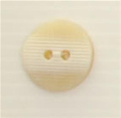 Bouton 2 trous (Plastique - Strié beige - 18 mm)