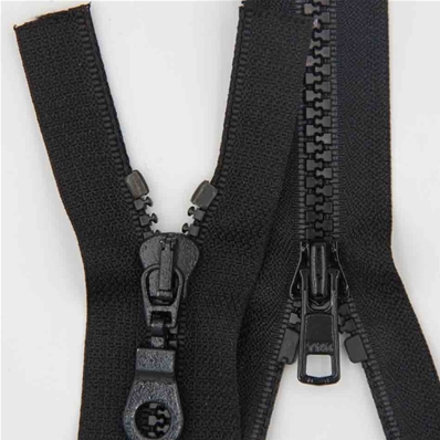 Zip 6 injecté séparable (Double curseur - 90 cm - Noir)